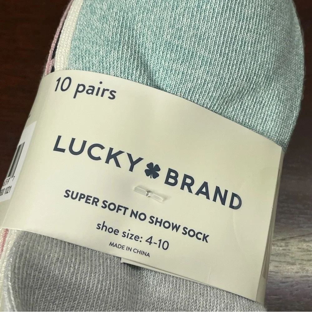 Lucky Brand Women's Super Soft No Show Socks 10 Pairs Size 4-10 Multi Colors New